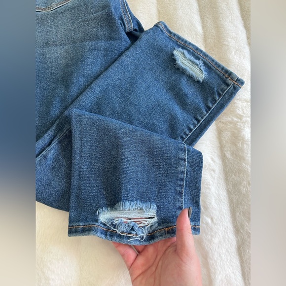 *GOOD AMERICAN Good Legs Straight Indigo Distressed Jean 8/29 NWT O-25 - Picture 11 of 13